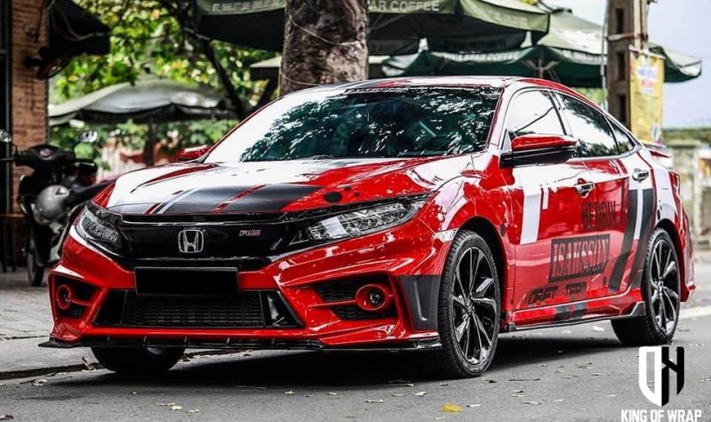 Dán decal tem xe oto đẹp giá rẻ tại Cầu Giấy Honda Civic