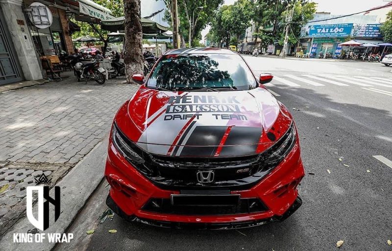 Dán decal tem xe oto đẹp giá rẻ tại Cầu Giấy Honda Civic