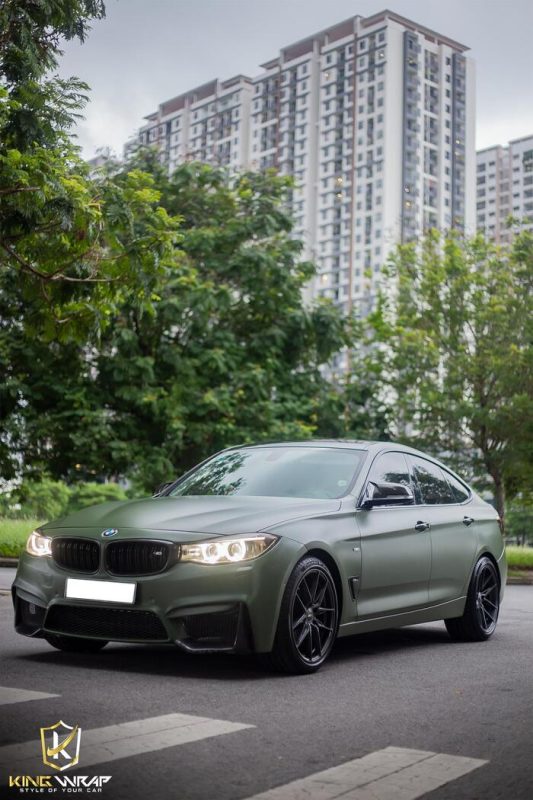 BMW 328 đổi màu trắng sang xanh teckwrap minitary green CM09