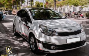 Dán tem sườn, lazang Kia Rio