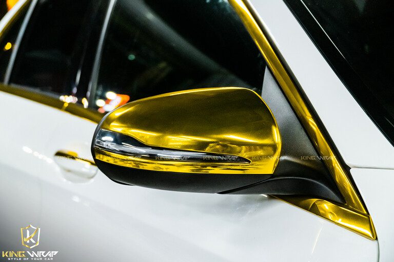 Dán điểm họa tiết Mercedes C300 màu vàng Yellow Gold CHM02E - gương