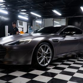 Dán đổi màu xám ô tô Aston Martin Rapide S
