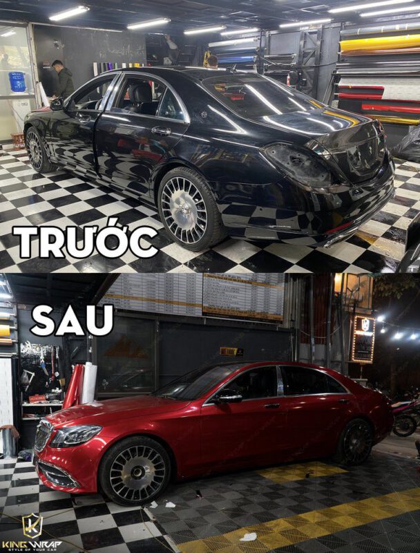 Dán decal đổi màu oto đẹp giá rẻ tại Cầu Giấy Mercedes S500