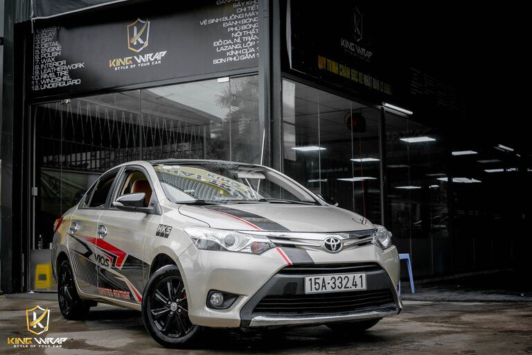 Toyota Vios dán decal tem xe oto đẹp phong cách thể thao | Kingwrap