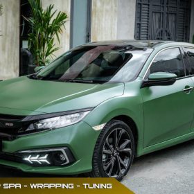 Honda Civic dán decal đổi màu ô tô xanh Green