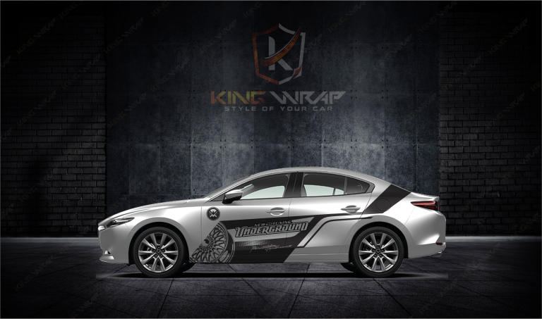Mẫu tem xe ô tô siêu hót Mazda3 siêu chất lượng đẹp nhất tại Kingwrap