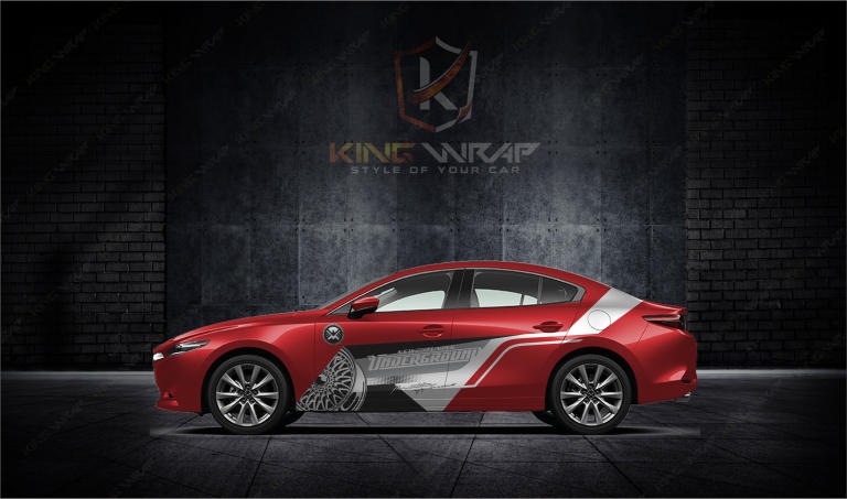 Mẫu tem xe ô tô siêu hót Mazda3 siêu chất lượng đẹp nhất tại Kingwrap