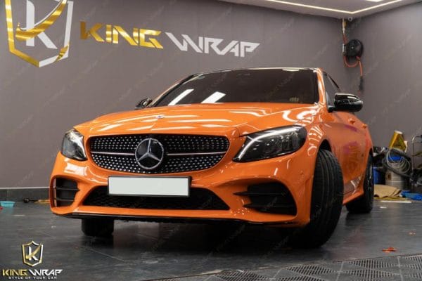 Dán đổi màu cam bóng Mercedes C300 Dán đổi màu cam bóng Mercedes C300