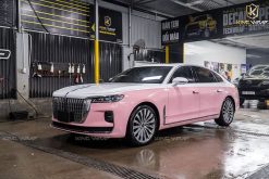 Dán Đổi Màu Ô Tô Hongqi Phong Cách Maybach Hồng Trắng