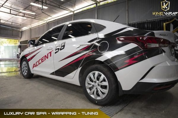 Dán tem thể thao xe Hyundai Accent Dán tem thể thao xe Hyundai Accent