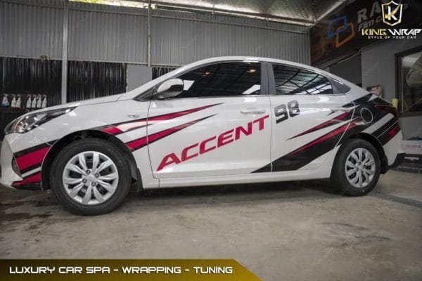 Dán tem thể thao xe Hyundai Accent Dán tem thể thao xe Hyundai Accent