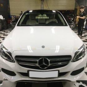 Dán decal đổi màu oto Mercedes C200 Trắng 1 Mer C200 doi mau den sang trang teckwrap CG 02 1