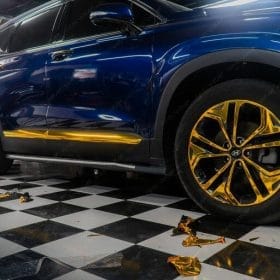 Santafe dan lazang diem chi tiet chrome vang teckwrap CHM02E 2