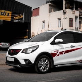 Mẫu tem dán xe ô tô đẹp giá rẻ VinFast 3 Vinfast Fadil tem suon Chrome do3