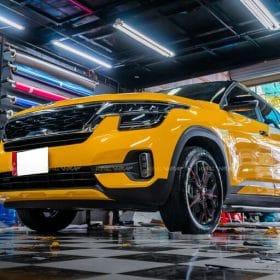 Dán đổi màu ô tô Seltos trắng sang vàng TeckWrap CG12 HD 6 dan doi mau o to kia Seltos 3