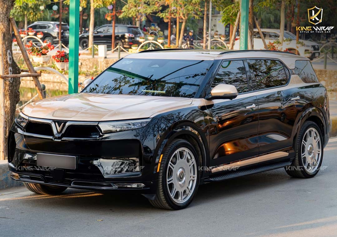 Dán Decal VF9 - Đổi Màu Đen Vàng 3 dan may bach VF9