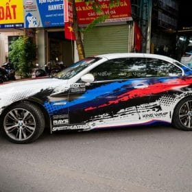 Dán tem xe oto siêu sang BMW đẹp giá rẻ 2 dan tem trum bmw 2