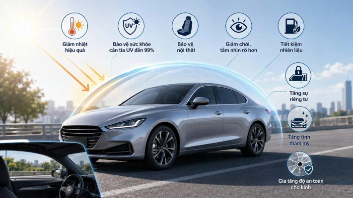 Dán phim cách nhiệt ô tô chính hãng, chống nóng hiệu quả tại KingWrap