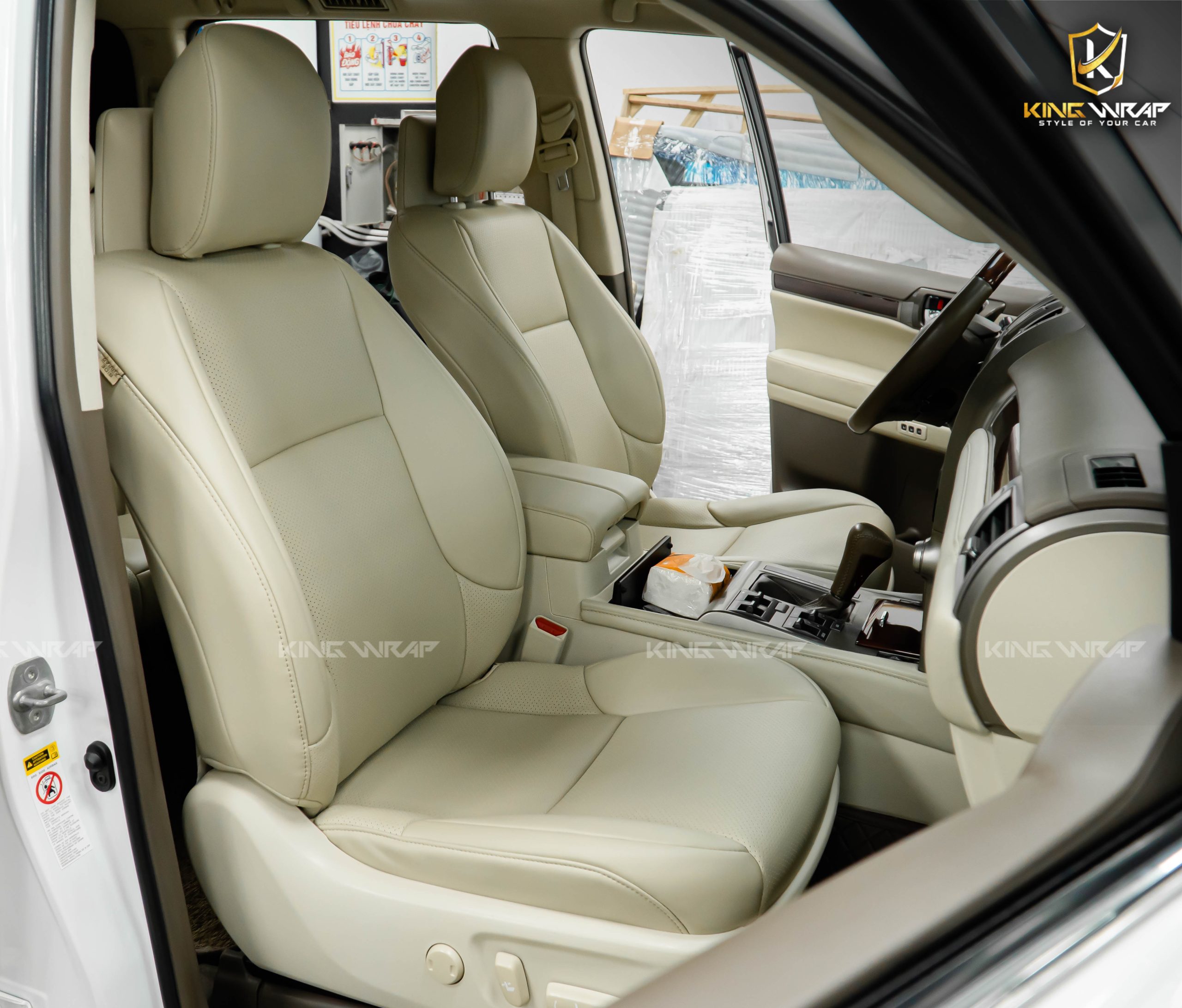 Bọc Ghế Da Bò Lexus GX460 Phiên Bản Màu Kem Sang Trọng