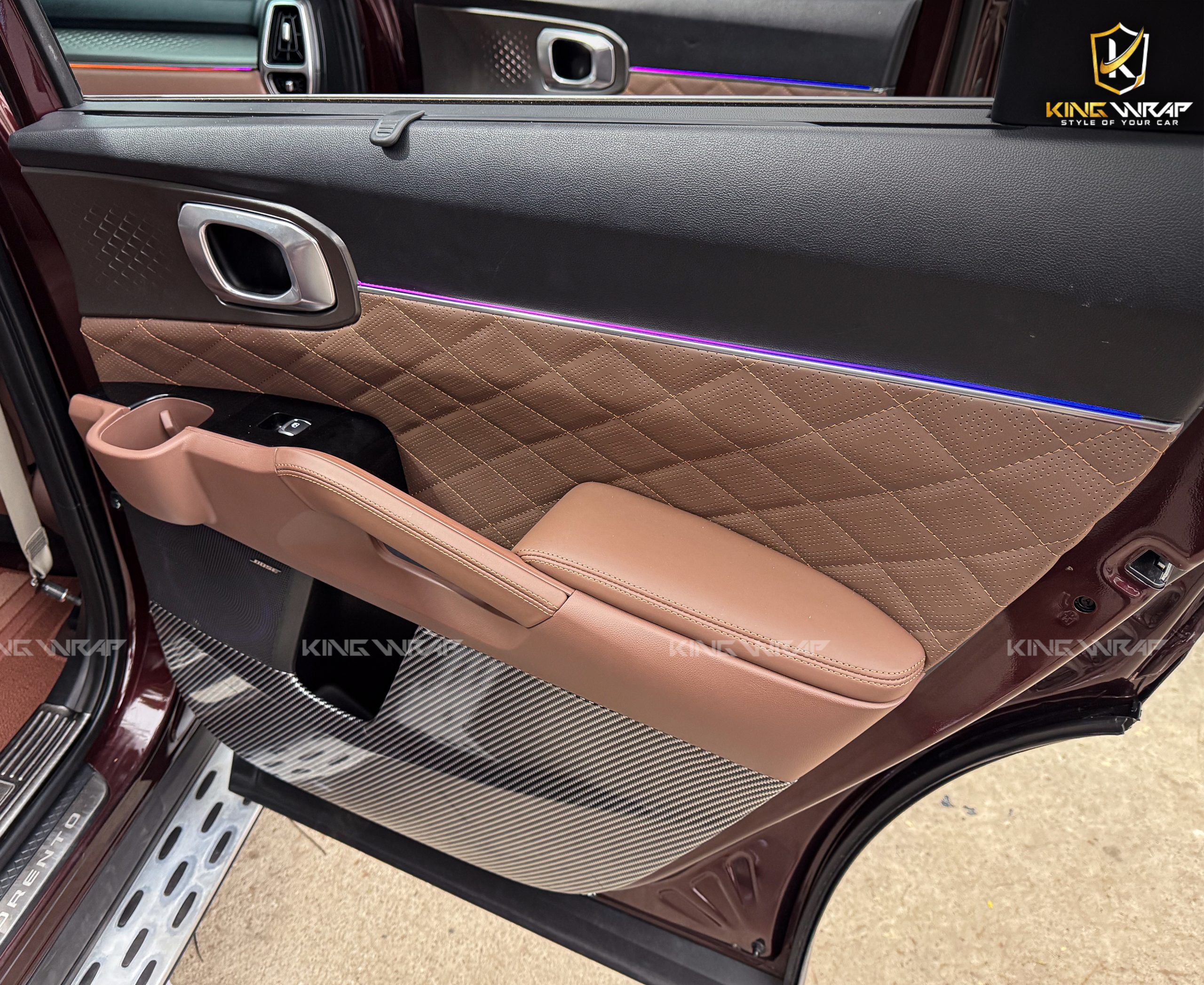 Đổi Màu Nội Thất Kia Sorento - Cam Hermes Sang Trọng