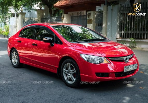 Dán decal đổi màu đỏ xe Honda Civic - Biến hóa phong cách, giữ sơn như mới