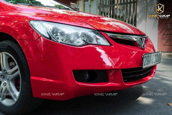Dán decal đổi màu đỏ xe Honda Civic - Biến hóa phong cách, giữ sơn như mới