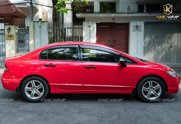 Dán decal đổi màu đỏ xe Honda Civic - Biến hóa phong cách, giữ sơn như mới