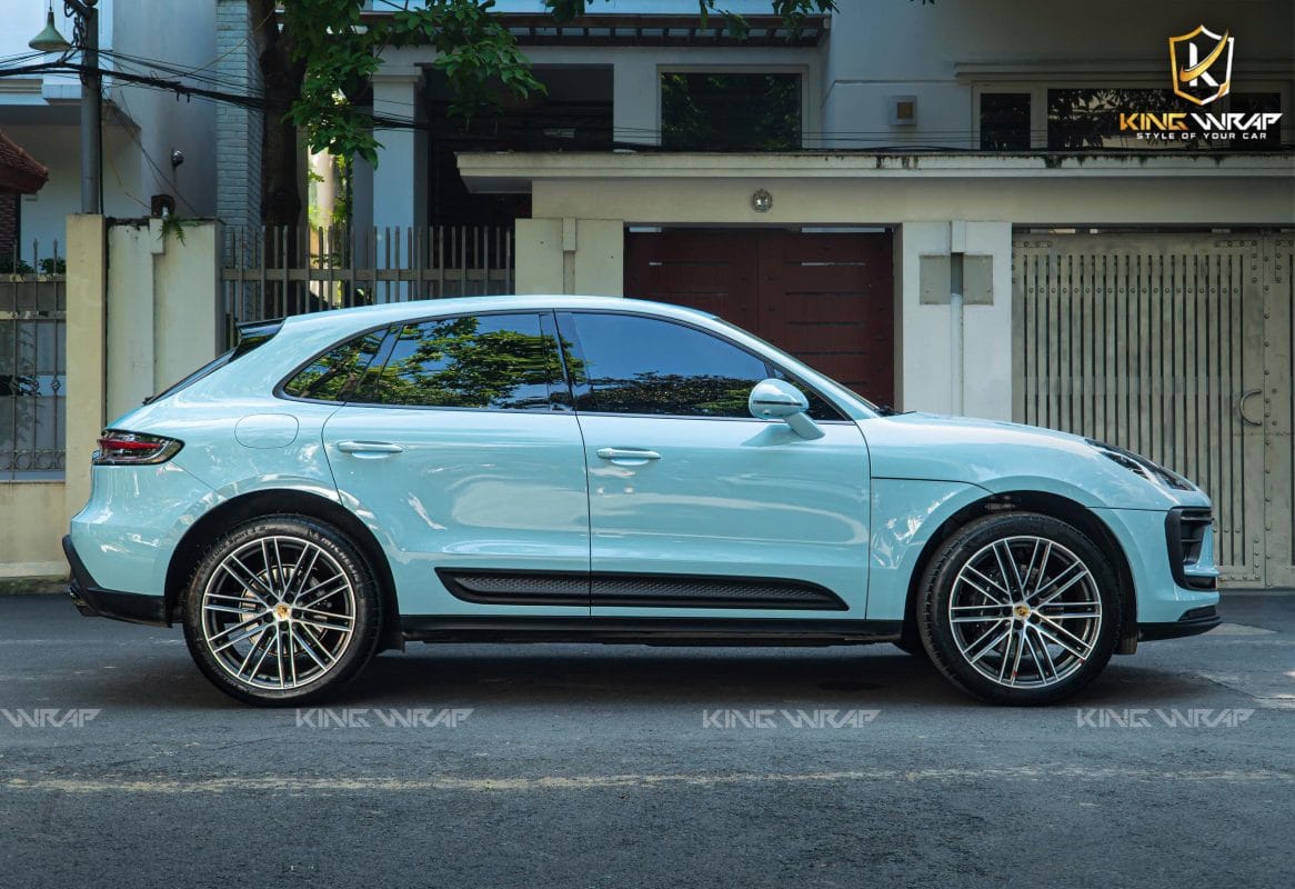 Địa chỉ dán decal xe ô tô uy tín tại Bắc Ninh 5 Dán decal Teckwrap đổi màu xanh ô tô Porsche Macan