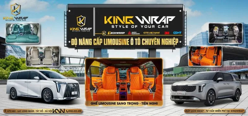 Độ Limousine cho xe tại Hà Nội uy tín: KingWrap biến xe thành khoang hạng thương gia Độ Limousine cho xe tại Hà Nội uy tín: KingWrap biến xe thành khoang hạng thương gia