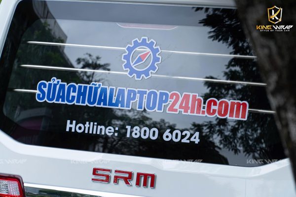 Dán tem quảng cáo doanh nghiệp cho xe SRM X30 