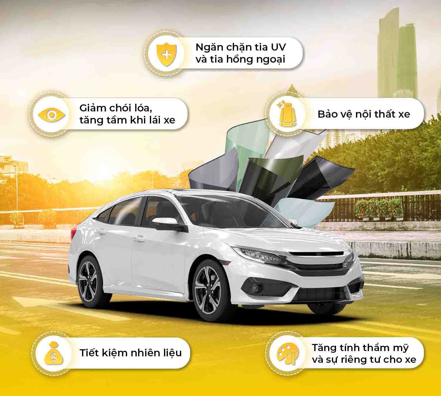 Dán phim cách nhiệt ô tô ở Hà Nội uy tín - giá cả hợp lý