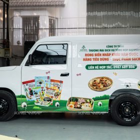 Xe VinFast EC Van Dán Tem Quảng Cáo Doanh Nghiệp - Phim Cách Nhiệt - Lót Thảm Sàn 360 1 Cho Thuê Dán Quảng Cáo Trên Xe Ô Tô: Quảng Bá Thương Hiệu