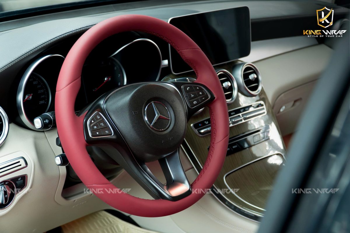 Bọc da ghế và vô lăng da Nappa Mercedes GLC300 