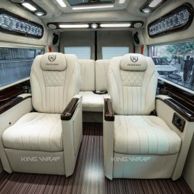 Bọc da ghế, đổi màu nội thất Transit tại KingWrap