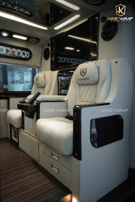 Bọc da ghế, đổi màu nội thất Transit tại KingWrap