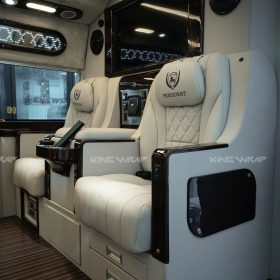 Bọc da ghế, đổi màu nội thất Transit tại KingWrap