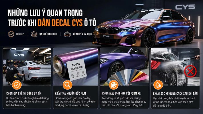 Dán decal CYS ô tô có bền không? Những điều cần biết trước khi dán