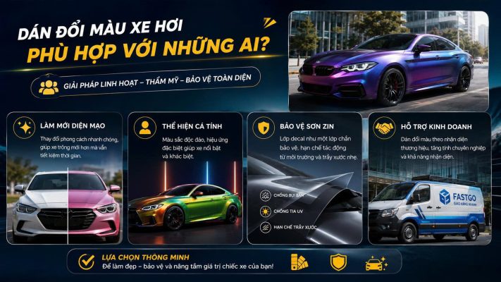 Dán đổi màu xe hơi: Nâng cấp diện mạo theo phong cách riêng