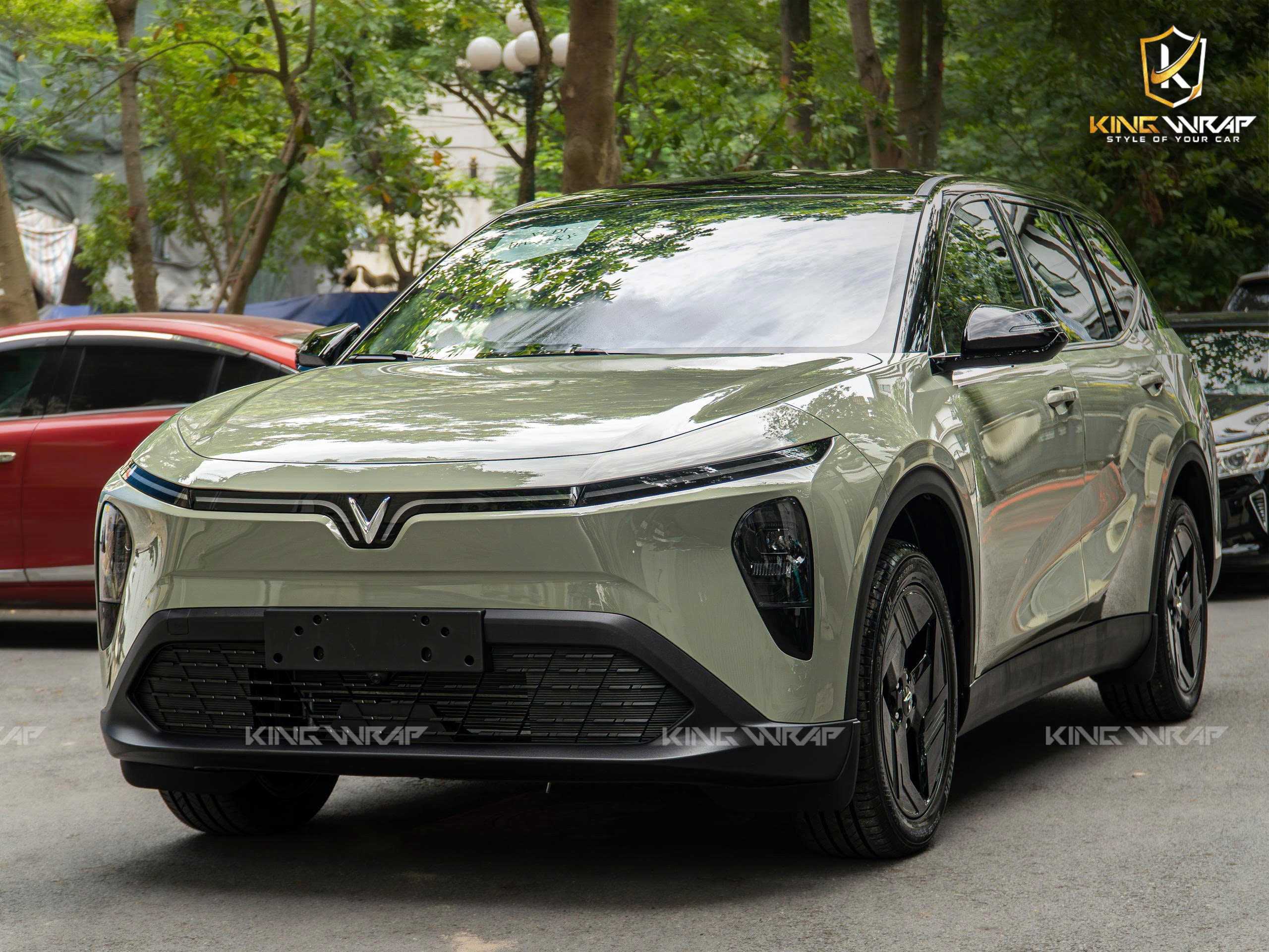 Dán decal CYS xanh rêu nhạt cho VinFast VF MPV7