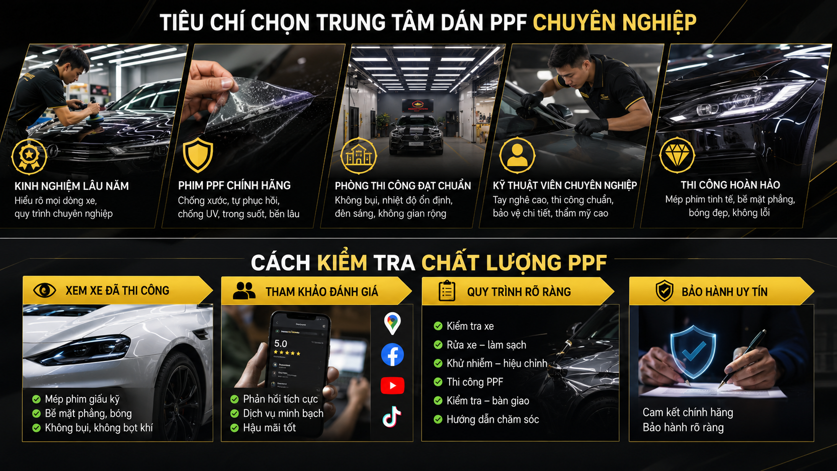 Kinh nghiệm chọn trung tâm dán PPF chuyên nghiệp 2 trung tam dan ppf chuyen nghiep
