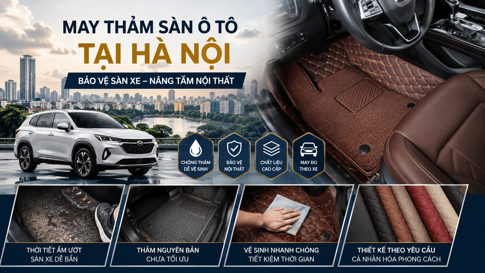 Địa chỉ may thảm sàn ô tô uy tín tại Hà Nội