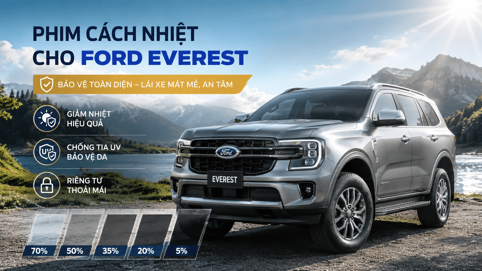 Phim cách nhiệt nào phù hợp cho Ford Everest