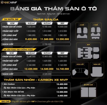 bang gia tham san o to 1