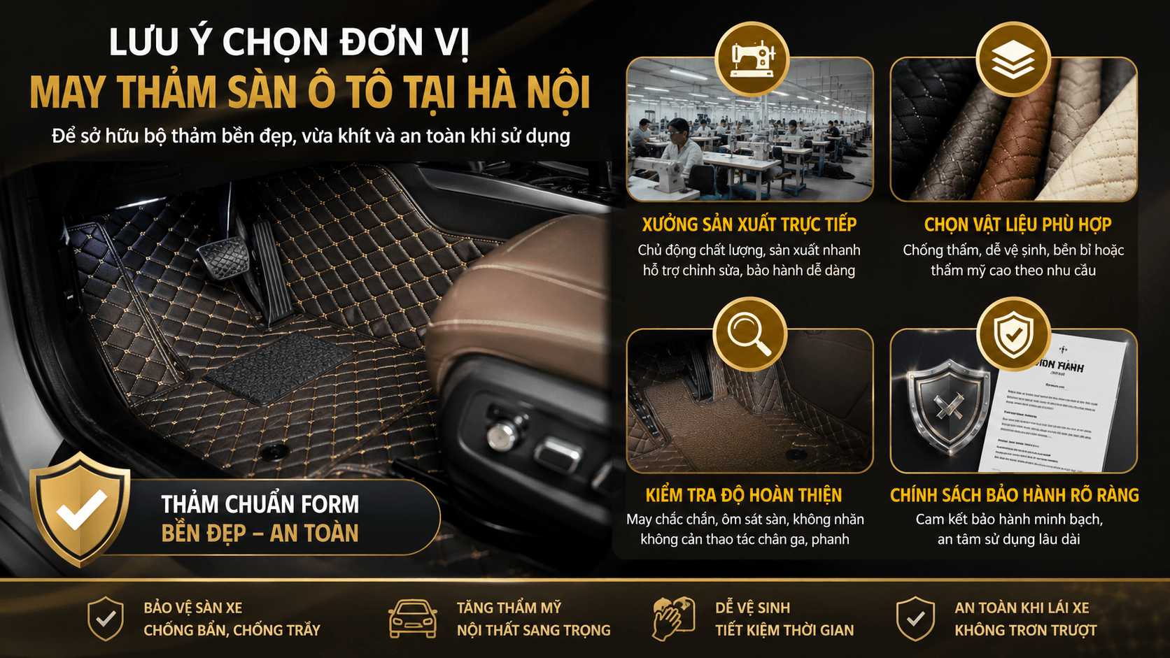 Địa chỉ may thảm sàn ô tô uy tín tại Hà Nội