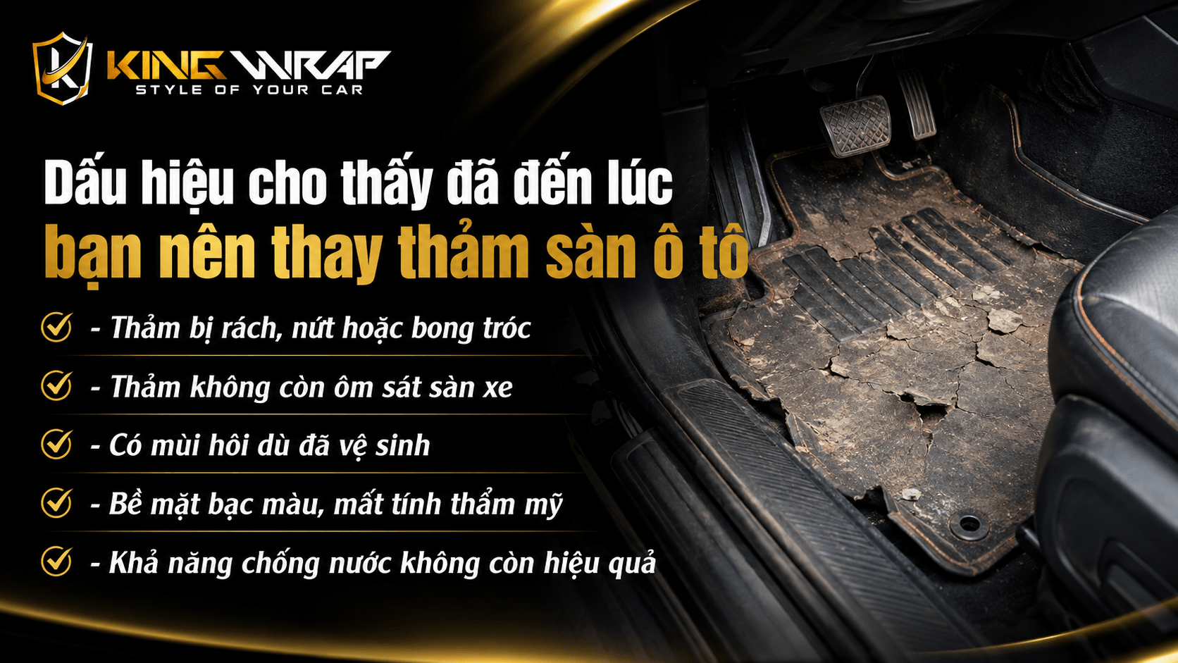 Bao lâu nên thay thảm sàn ô tô? Dấu hiệu nhận biết và thời điểm thay phù hợp