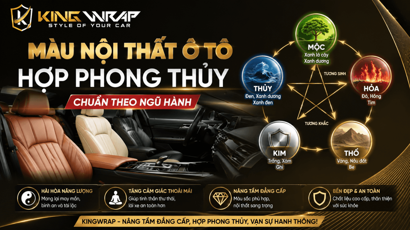Màu Nội Thất Ô Tô Hợp Phong Thủy - Chuẩn Theo Ngũ Hành 3 Màu Nội Thất Ô Tô Hợp Phong Thủy - Chuẩn Theo Ngũ Hành