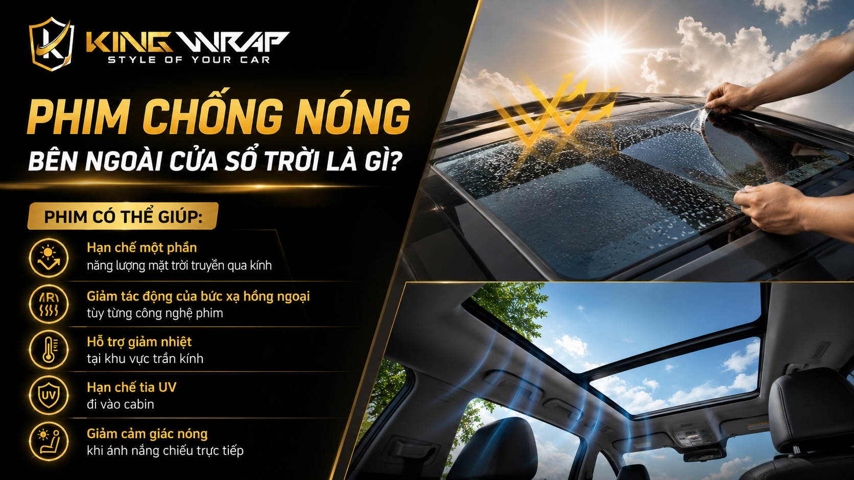 Phim chống nóng bên ngoài cửa sổ trời là gì? Khác gì với phim dán bên trong? Phim chống nóng bên ngoài cửa sổ trời là gì? Khác gì với phim dán bên trong?