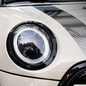 Dán decal đổi màu MINI Cooper trắng kem ngọc trai phối nóc xanh mint 12 Dán decal đổi màu MINI Cooper trắng kem ngọc trai phối nóc xanh mint