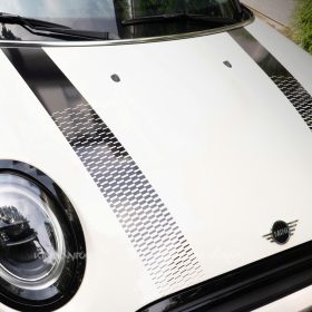 Dán decal đổi màu MINI Cooper trắng kem ngọc trai phối nóc xanh mint 3 Dán decal đổi màu MINI Cooper trắng kem ngọc trai phối nóc xanh mint