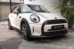 Dán decal đổi màu MINI Cooper trắng kem ngọc trai phối nóc xanh mint